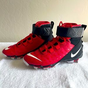 Nike Force Savage 2 Shark Red/Black Football Cleats AQ7722-601 Men's Sz 7.5